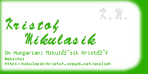 kristof mikulasik business card